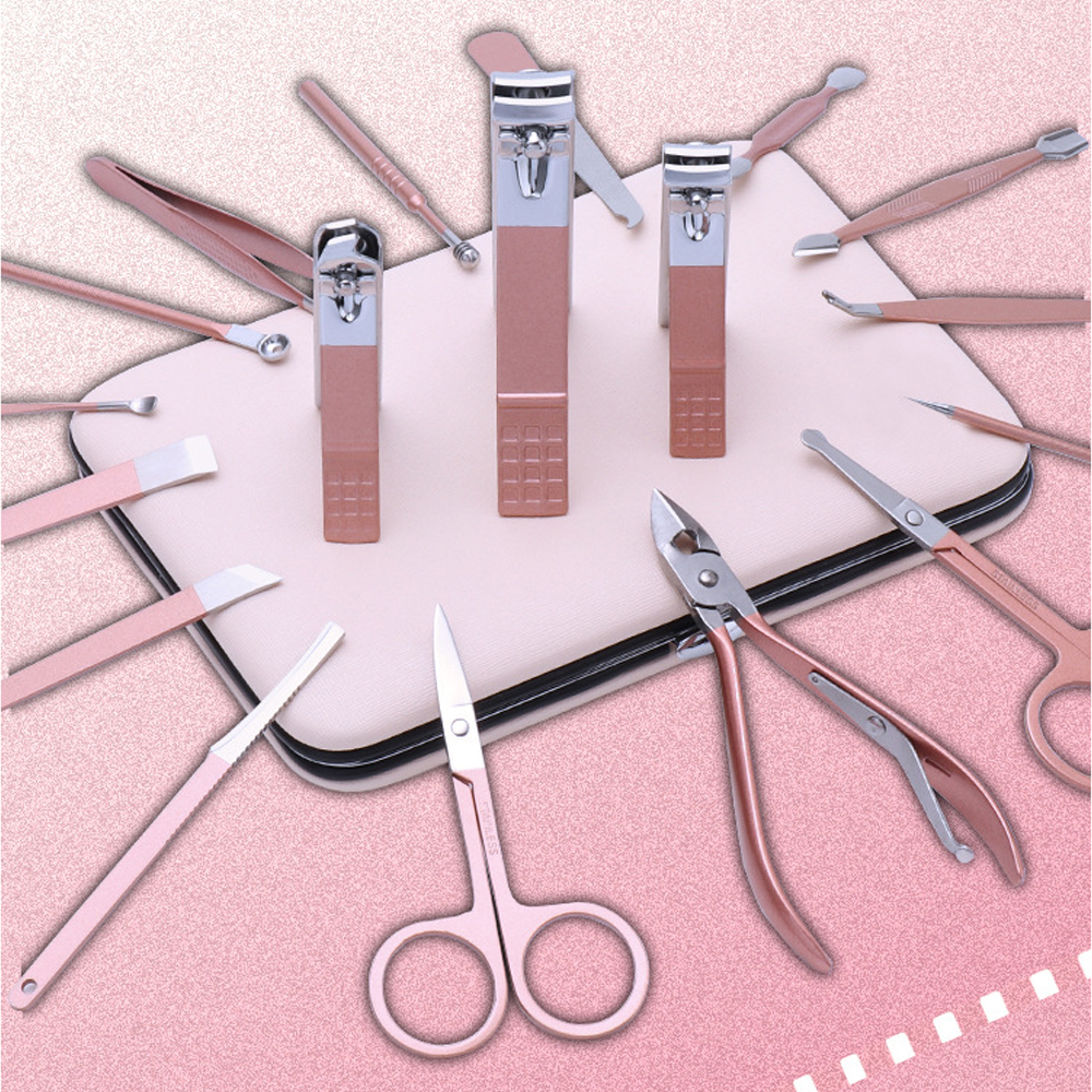 Bộ Bấm Móng 18 Món Đa Năng, Dụng Cụ Làm Nail Cao Cấp