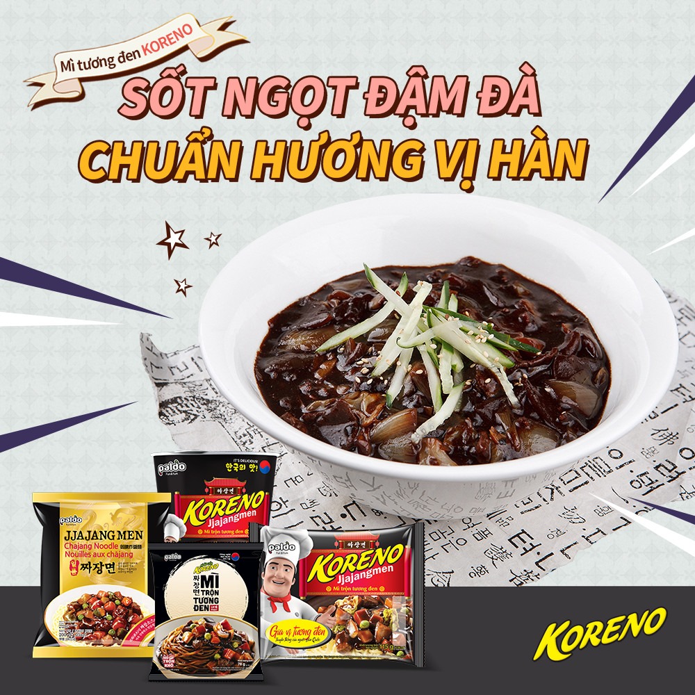 Mì Trộn Hàn Quốc Tương Đen KORENO gói 78gr