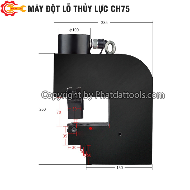 Máy đột thủy lực CH75 - Bảo hành 6 tháng