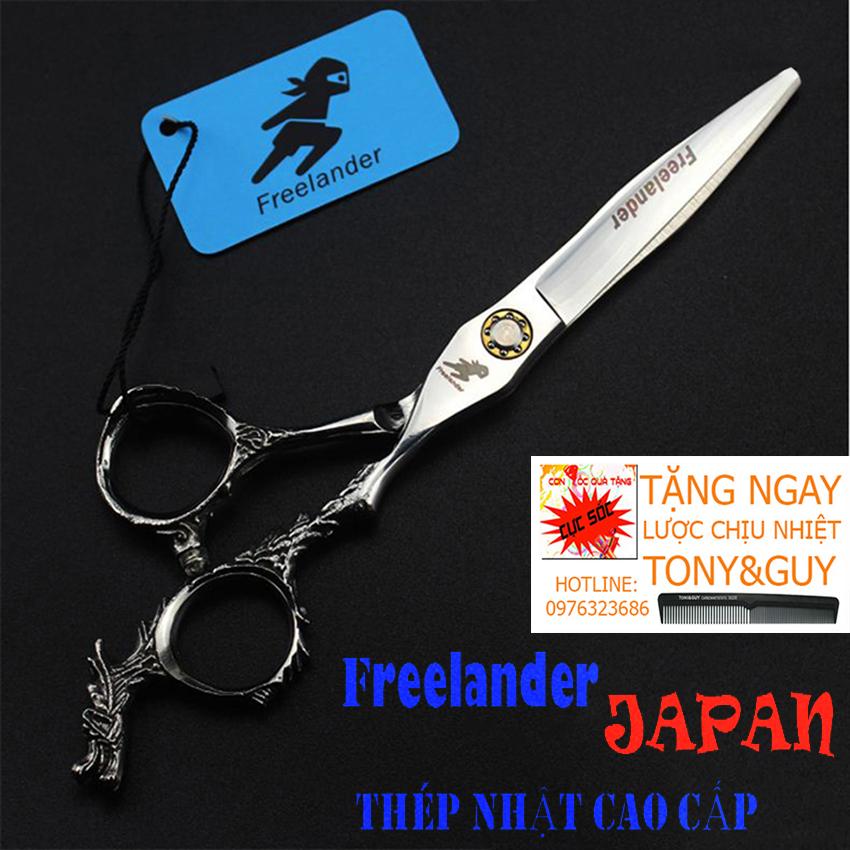 Kéo cắt tóc Freelander FR06 Thép Nhật cao cấp chống gỉ, độ dài 6inch, Tặng ngay 1 bao kéo KASHO 1 Lược Tony&Guy cao cấp.