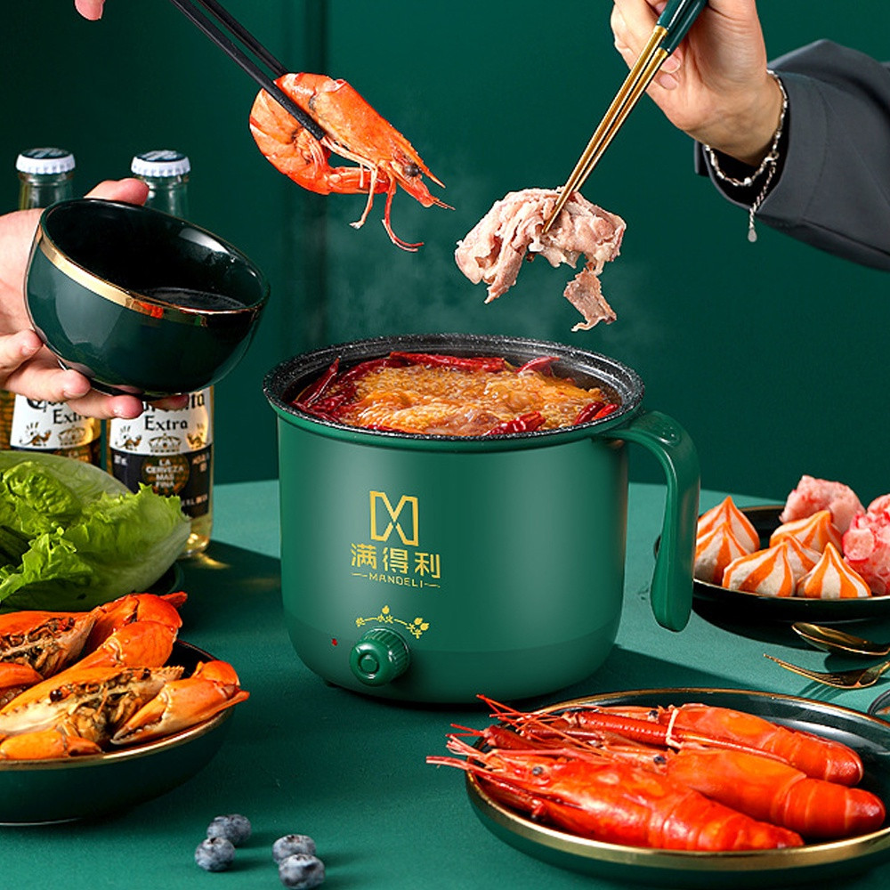 Nồi lẩu xanh- nồi lẩu điện đa năng 2 tầng - nồi lẩu đa năng kiểu dáng thông minh và hiện đại - nổi lẩu đa năng - nồi lẩu điện -. nồi lẩu gia đình - nồi - nồi lẩu điện gia đình 1000w đáy inox 304- bảo hành 6 tháng