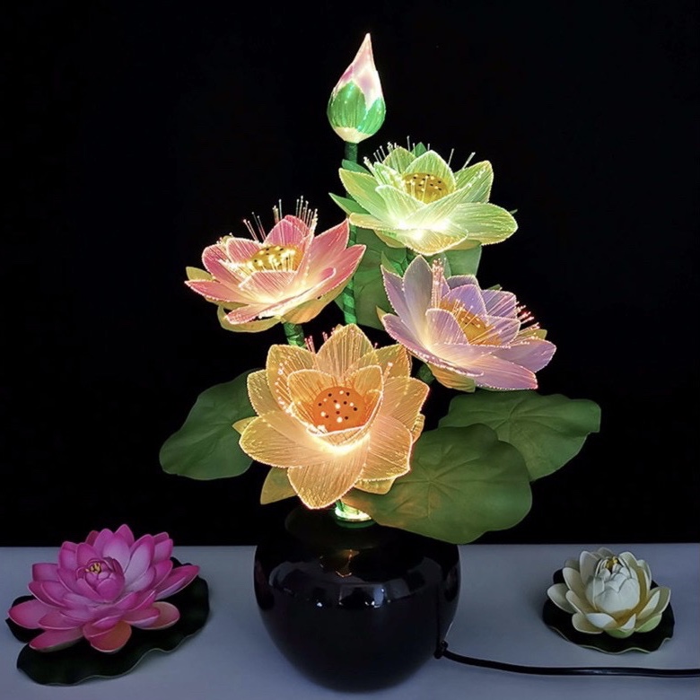 ĐÈN LED HOA SEN 7 MÀU THỜ CÚNG TRANG TRÍ