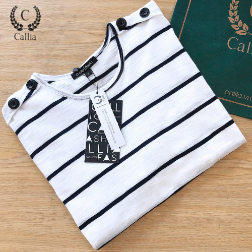 Áo thun nữ Callia thiết kế tay lửng nút vai Misa