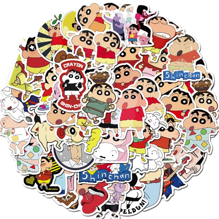 [HCM]Bộ Sticker CẬU BÉ BÚT CHÌ SHIN decal hình dán chống nước trang trí xe laptop nón bảo hiểm vali #105