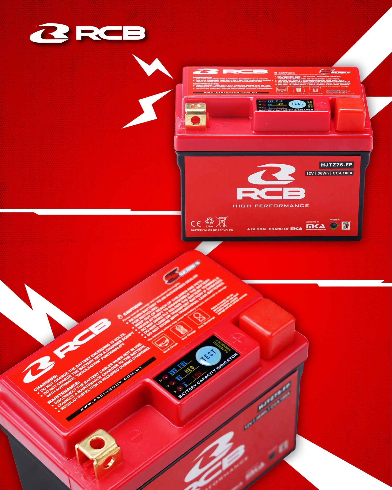 Bình ắc quy rcb chính hãng - bình điện siêu mạnh - siêu nhẹ