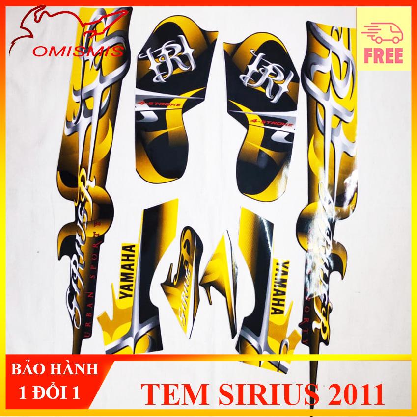 Bộ tem rời tem decal tem mẫu zin tem xe máy tem full 3 lớp cho sirius đời 2011 màu vàng