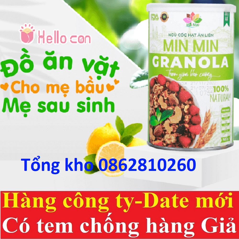 ngũ cốc hạt ăn liền min min minmin granola [hộp 500gram]