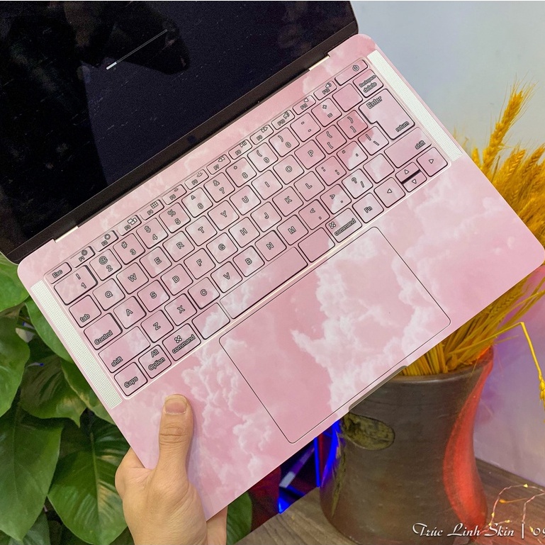 Skin dán laptop mẫu mây hồng (đã cắt sẵn cho các máy dell, asus, acer, lenovo, msi, hp, vaio 14,15,16,17 inch)