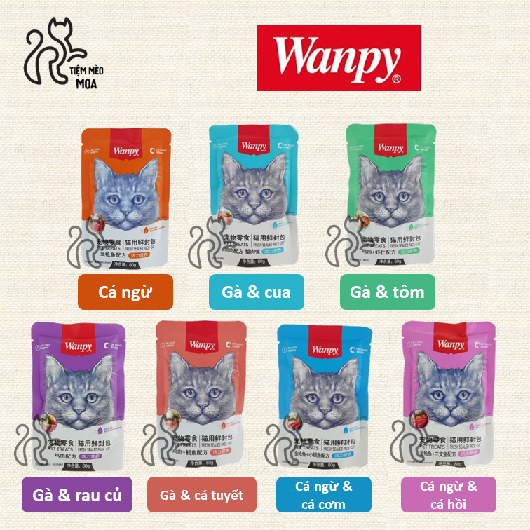 Pate Wanpy đủ vị 80 gram - Pate cho mèo - Tiệm Mèo Moa