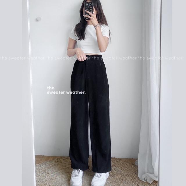 Quần suông ống rộng cài cúc