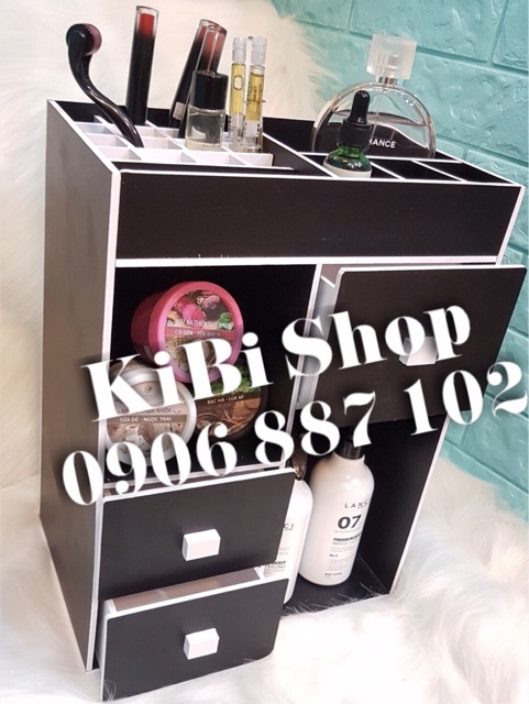 Kệ mỹ phẩm 3 ngăn cao màu đen