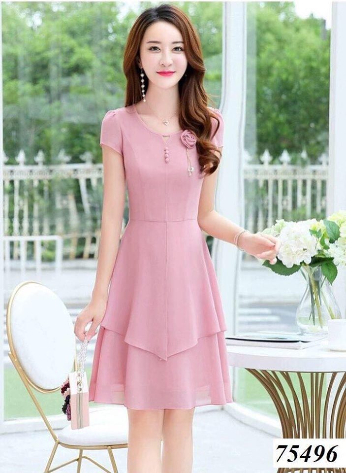 [HCM]ĐẦM VOAN DỰ TIỆC KÈM HOA SANG TRỌNG