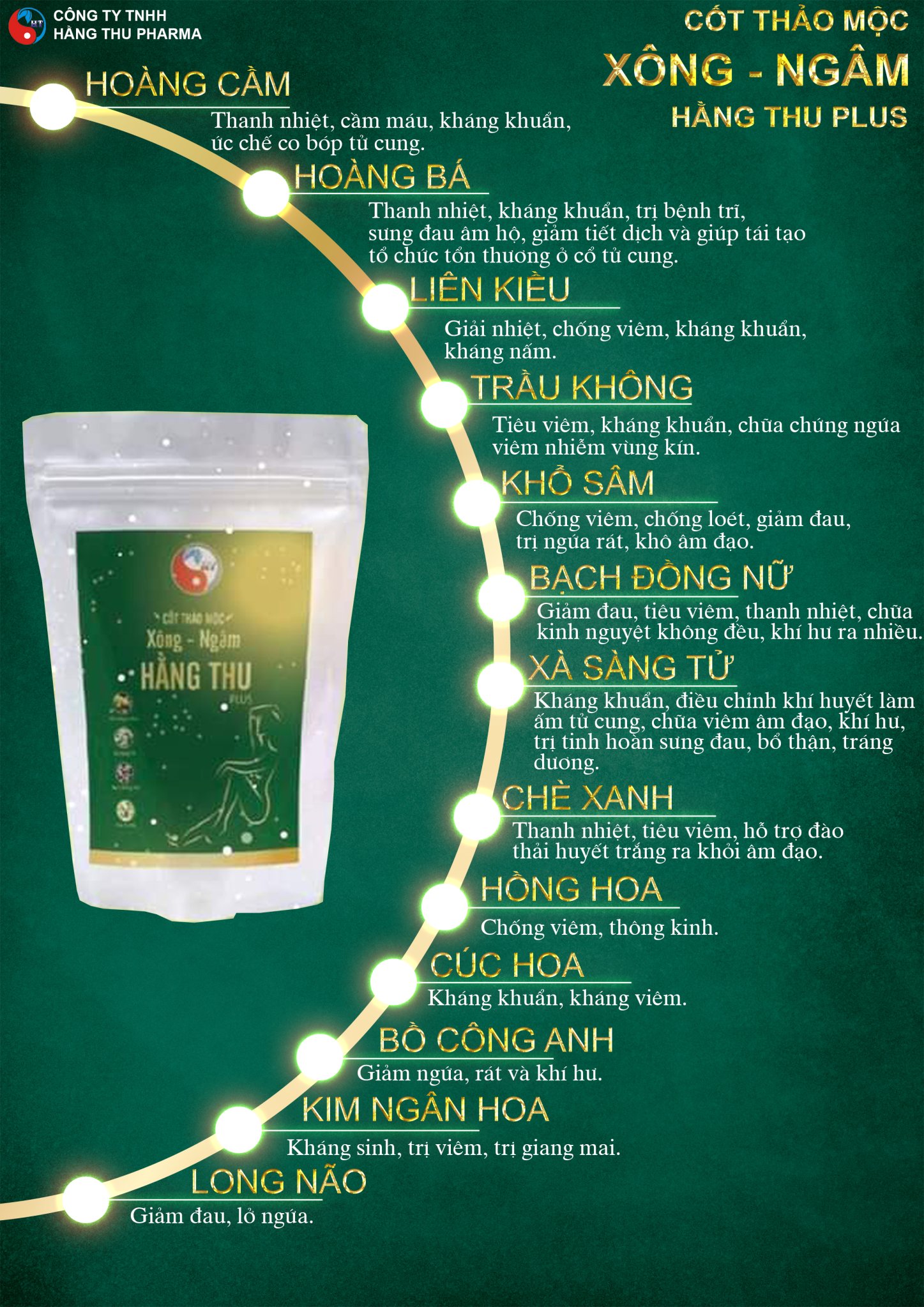 Xông ngâm Hằng Thu cốt thảo mộc Chính Hãng
