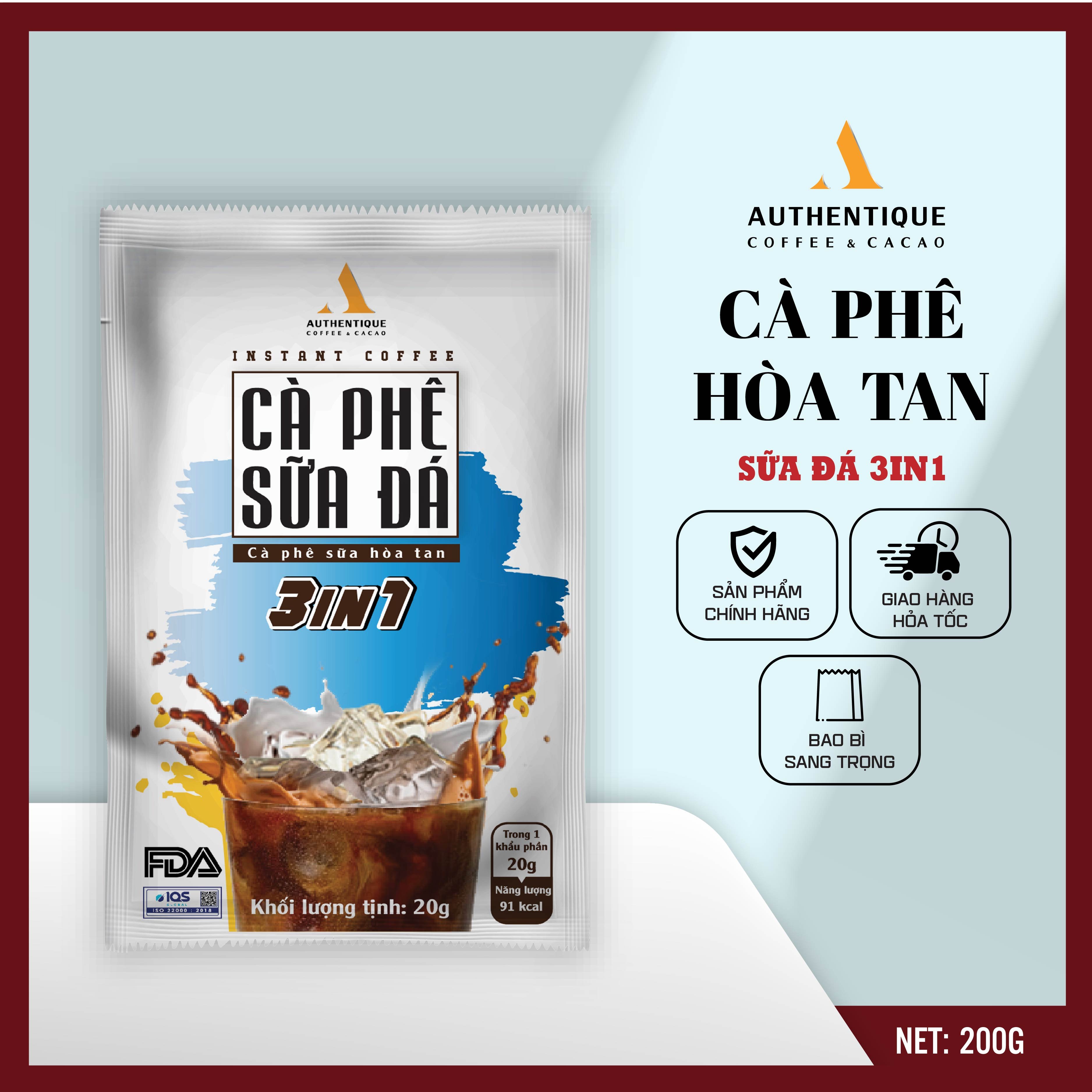 [GÓI LẺ] Cà phê sữa Authentique hòa tan 3in1 20G