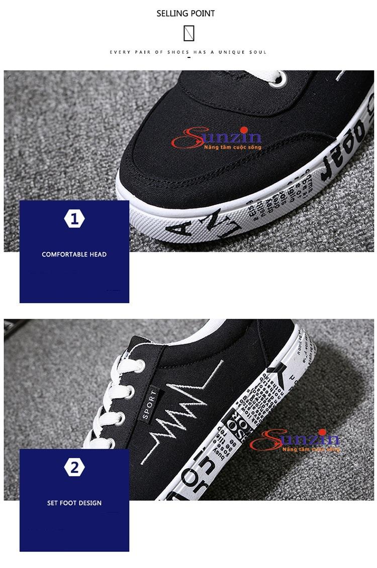 Giày sneaker nam HV051 phong cách Graffity (đen) size từ 39-44