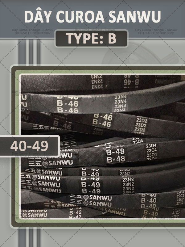 Dây Curoa (Courroie)-V-Belts-SANWU-B-40-49