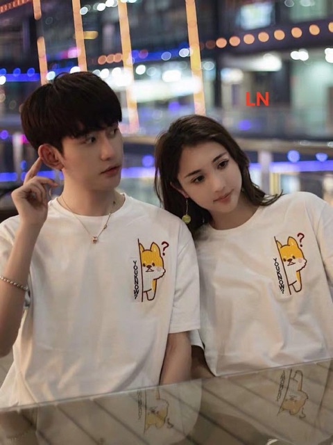 Áo đôi mèo vàng và xám đẹp