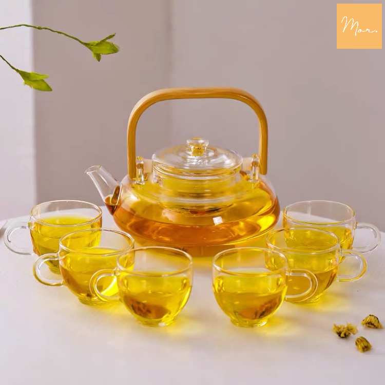 Bộ Ấm Trà Thủy Tinh Chịu Nhiệt - 800Ml