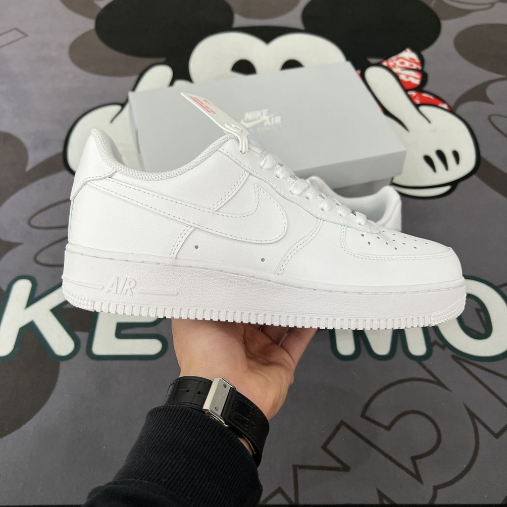 Giày thể thao nike  AF1 vệt nâu, Giày sneaker air force 1 low khâu độn đế 4cm full box bill