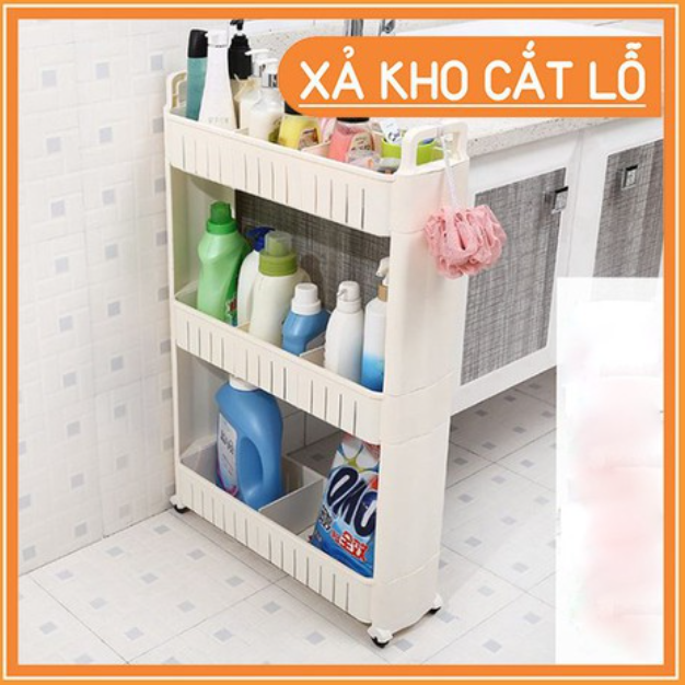 Kệ 3 tầng để đồ đa năng có bánh xe