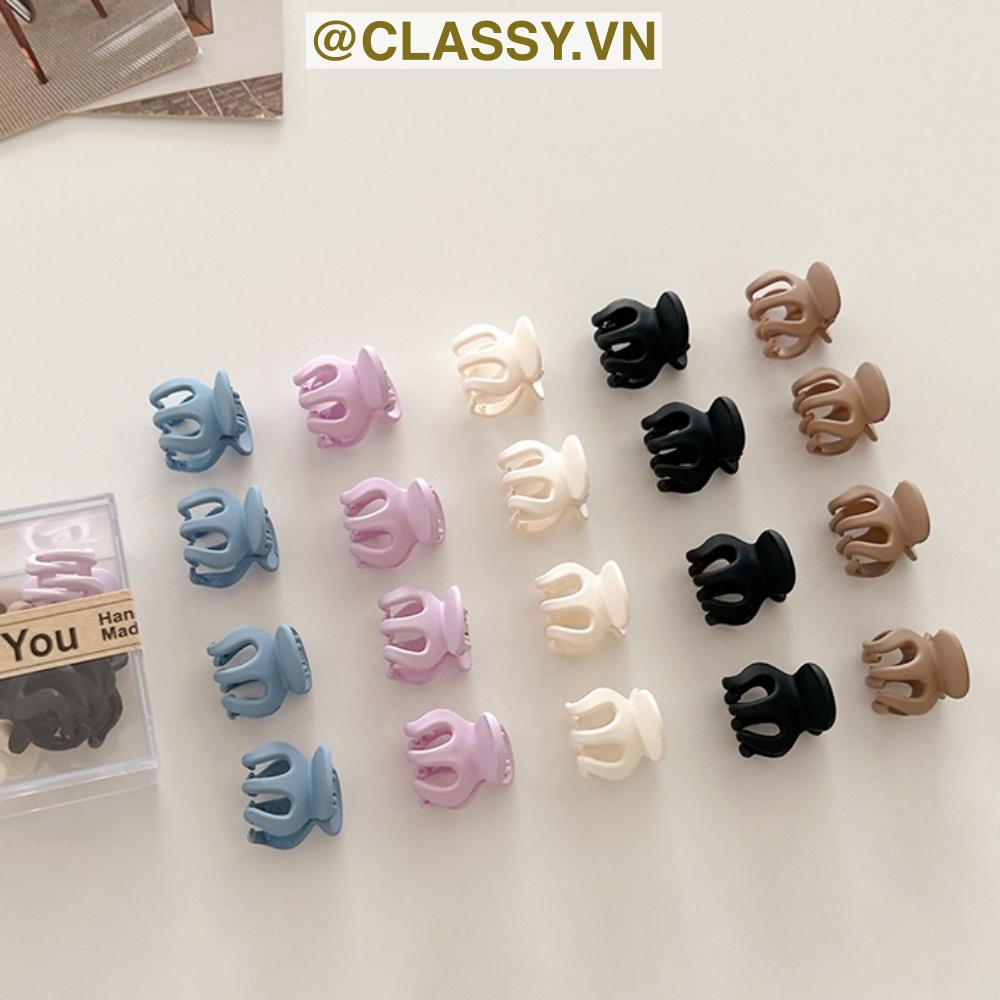 Classy Combo 10 kẹp càng cua, kẹp tóc nữ nhiều màu basic PK1628