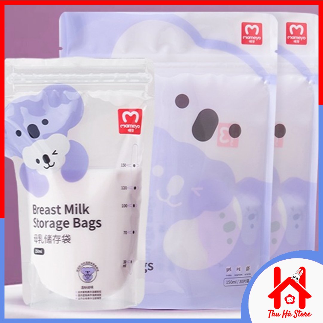 Mẫu Mới Túi Trữ Sữa Mameyo Cảm Ứng Nhiệt Thông Minh 150ml 30 Túi Bịch