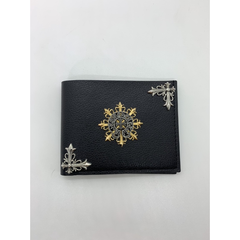 Chrome heart PU leather unisex short wallet-chrome heart shop