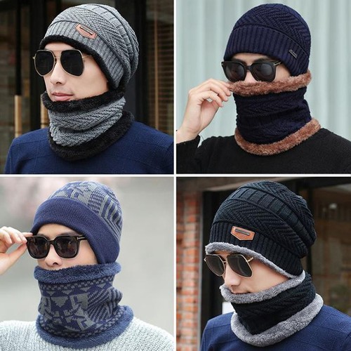 Set mũ len kèm khăn ống Nam, Nữ ấm áp