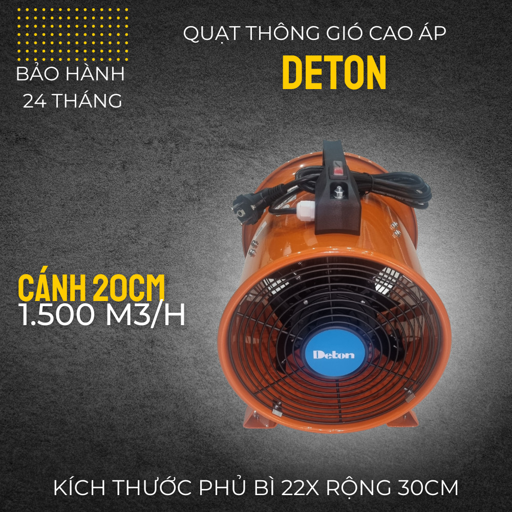 [HCM] QUẠT CẤP GIÓ ĐƯỜNG ỐNG DETON 220W/ 220V (ĐKÍNH CÁNH 250MM) - STHC25