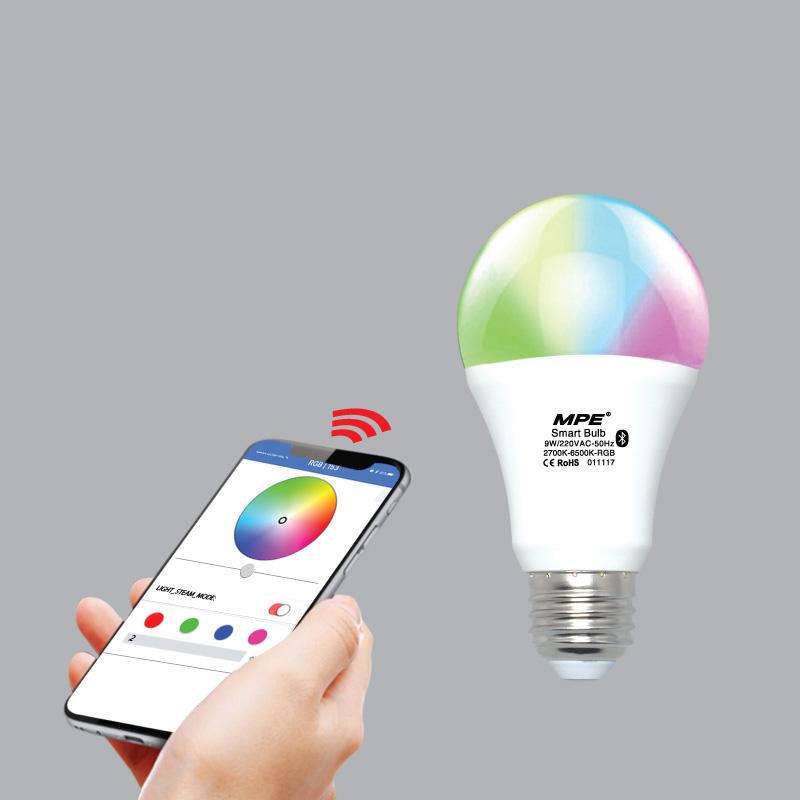ĐÈN LED BULB SMART MPE 9W WIFI ĐỔI MÀU (LB-9/SC)