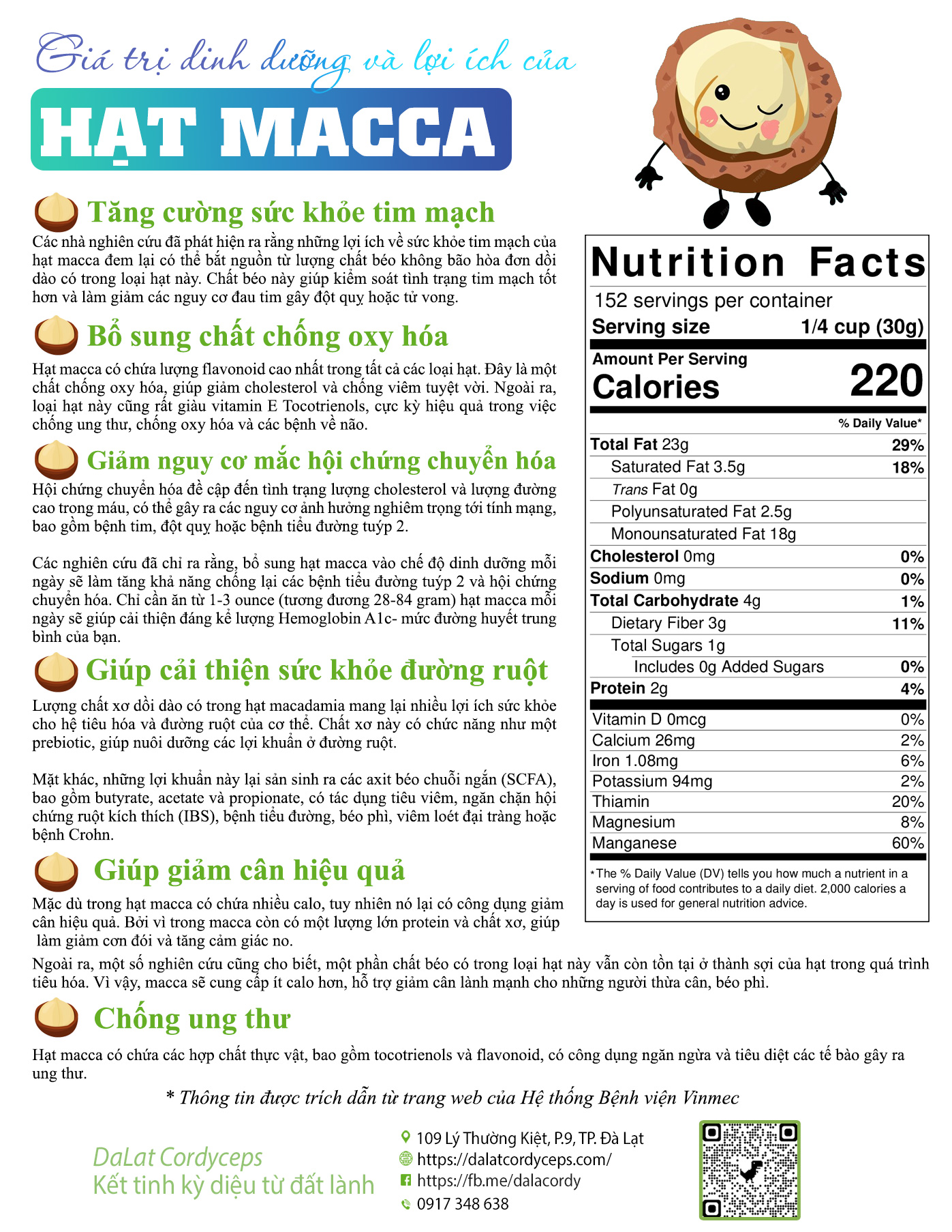 Hạt macca nứt vỏ - Dalat Cordyceps - loại 1