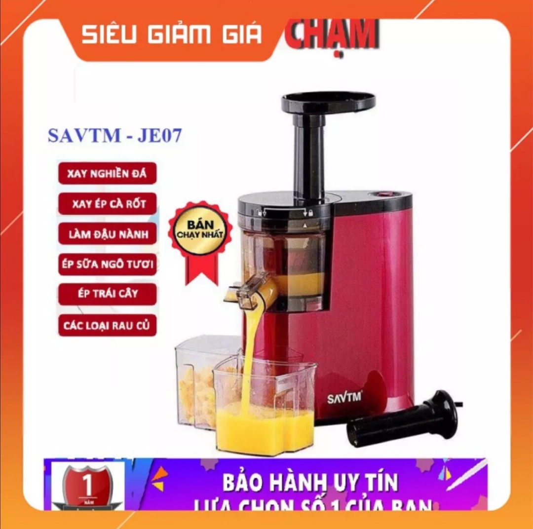 Máy ép trái cây tốc đó chậm cao cấp SATVM  JE-07 (Màu đỏ)