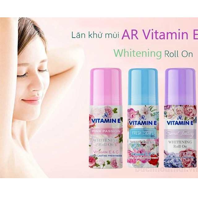 [GIẢM 5% ĐƠN 129K]Lăn Khử Mùi Vitamin E Aron Thái Lan 75ml