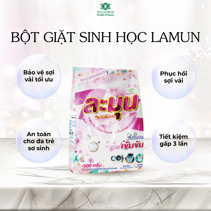 COMBO 20 GÓI BỘT GIẶT SINH HỌC LAMUN [1 THÙNG] - WILLENDROF