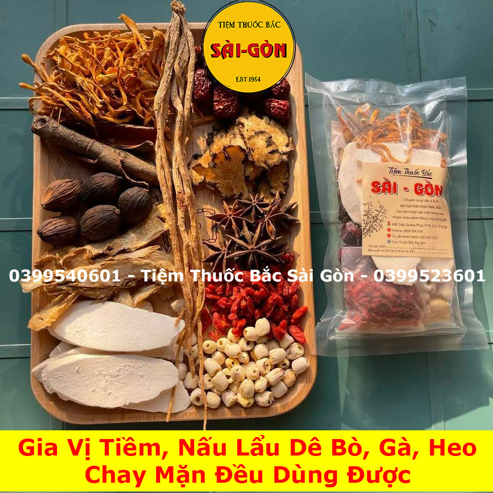 Thang Hầm Tiềm, Nấu Lẩu Set Đặc Biệt 11 món - Chay Mặn Đều Dùng Được (Bồ khí huyết, tăng sức đề kháng)
