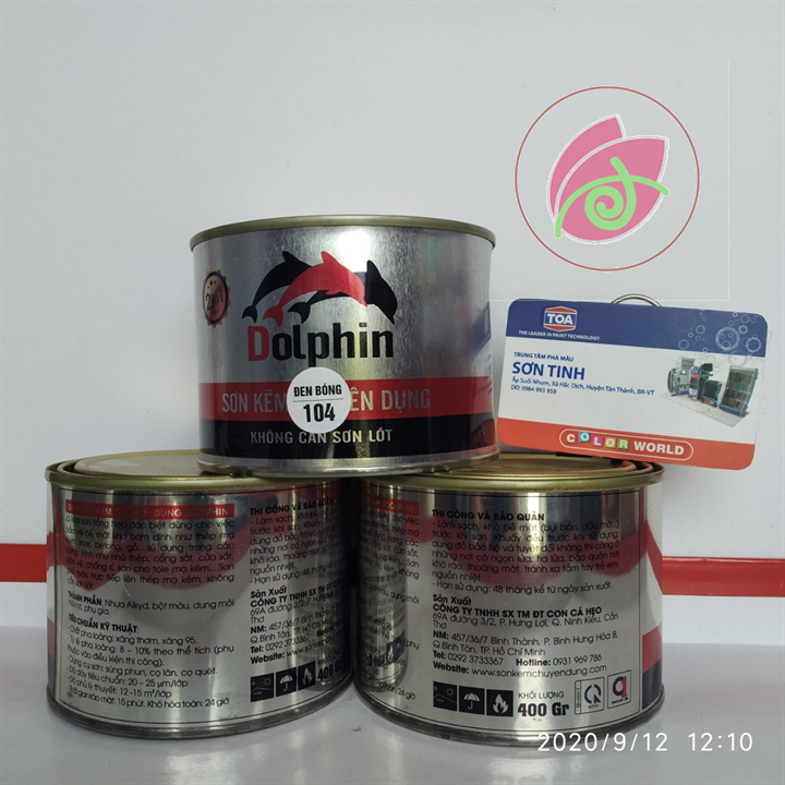 Sơn sắt mạ Kẽm 1k Dolphin 400gr, dùng cho tôn sắt thép