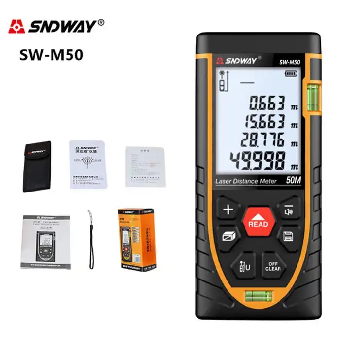 Thước đo laser 50 mét SNDWAY SW-M50 tia đỏ