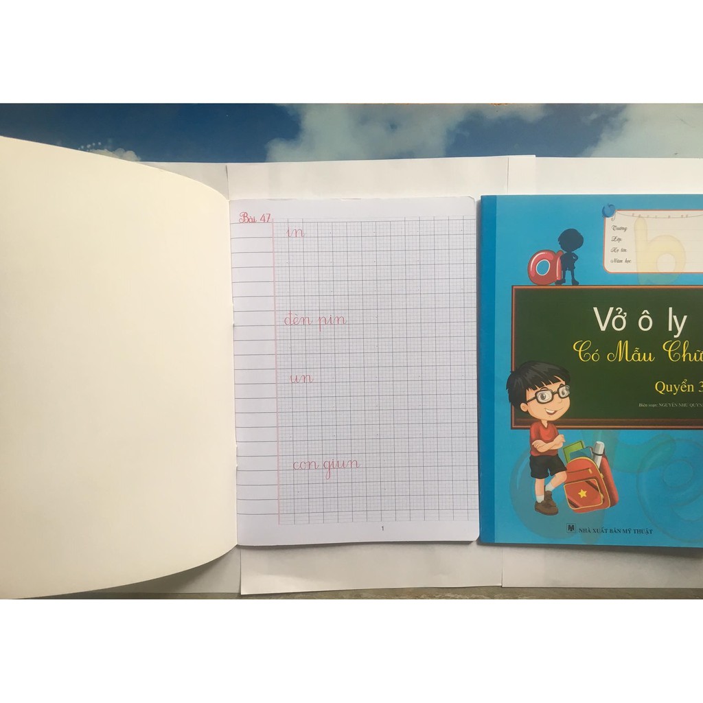 Sách - Vở ô ly có mẫu chữ (Bộ 3 quyển)