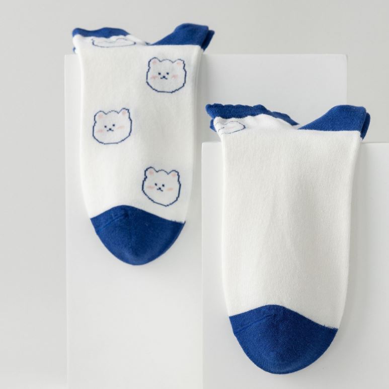 Set 10 Đôi Tất Vớ Nữ Ngắn Cổ Bèo Blue