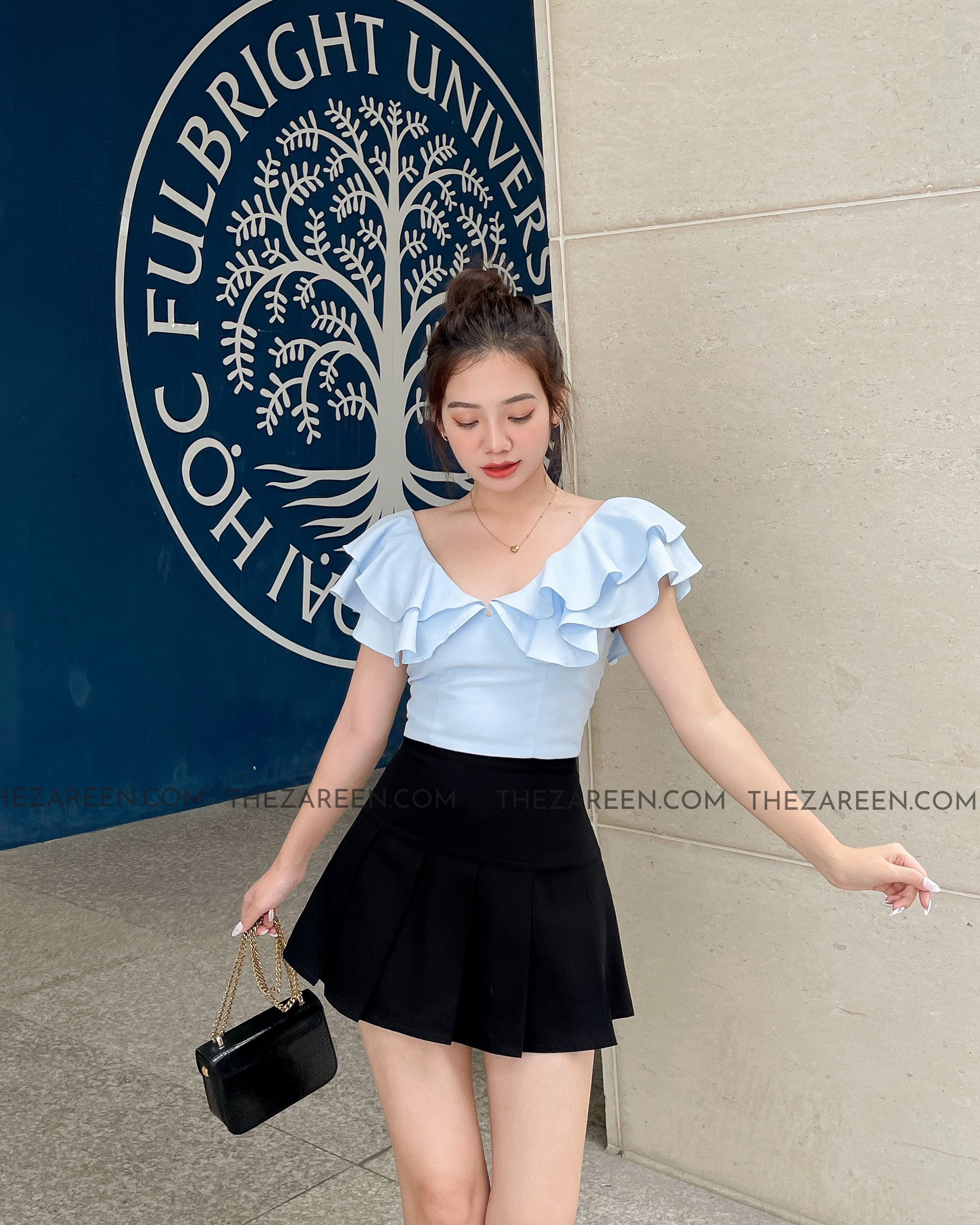 ZAREEN | CHÂN VÁY NGẮN XẾP LY VAA41