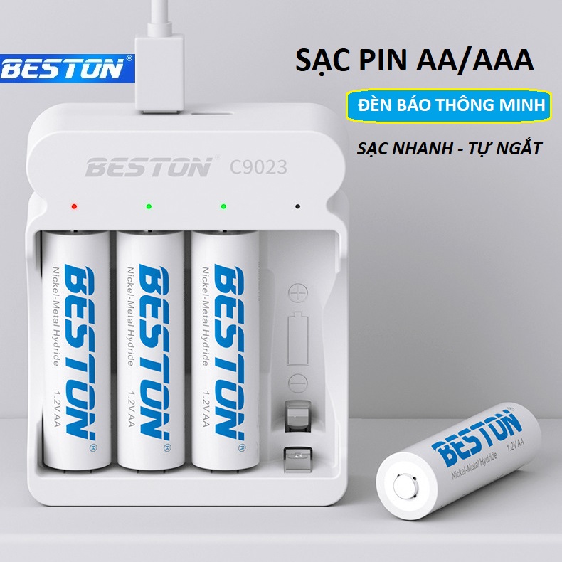 Bộ Sạc pin AA AAA Beston C9023, có tính năng sạc nhanh, tự ngắt khi đầy