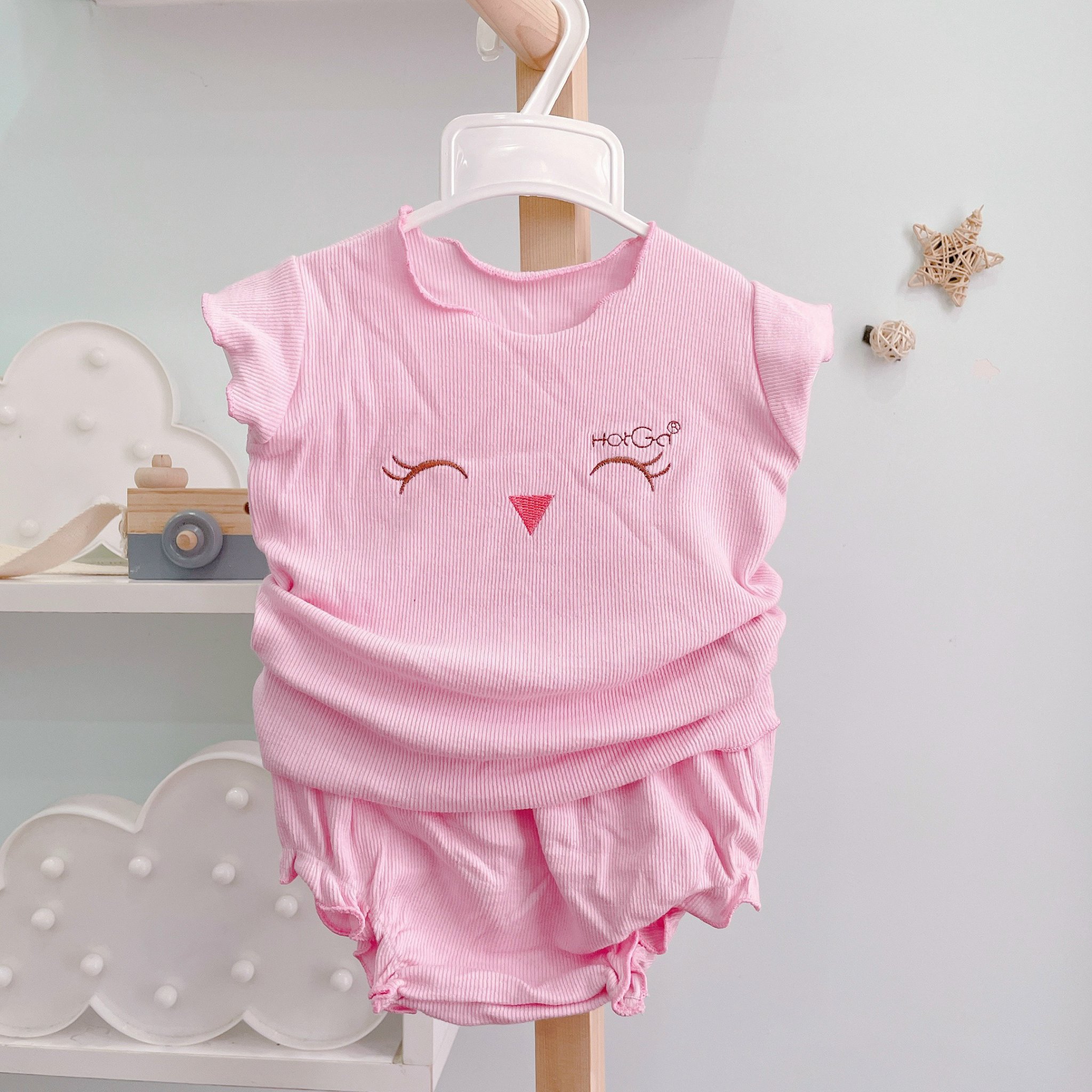 Bộ thun mát hotga cho bé gái 3-12kg/đồ bộ cho bé sơ sinh