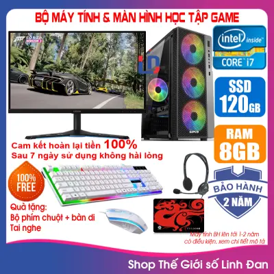 [Trả góp 0%]Bộ case máy tính Game - Học tập LED + Màn 24 inch CPU Pentium G2020 / i7-3770 / Ram 4GB-8GB / SSD 120-240GB / VGA 1 - 2GB chơi PUBG mobile LOL Fifa4 GTA 5 ... [TẶNG: Phím chuột + lót chuột + Tai nghe] GAi73 LLD