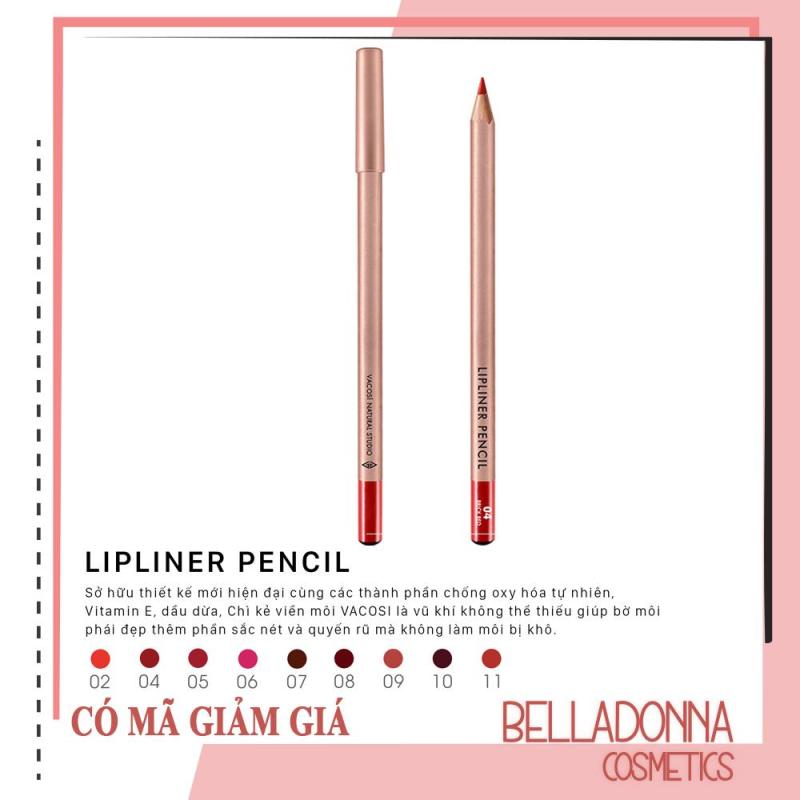 Chì Kẻ Viền Môi Vacosi Lipliner Pencil No.4 Brick Red giá rẻ