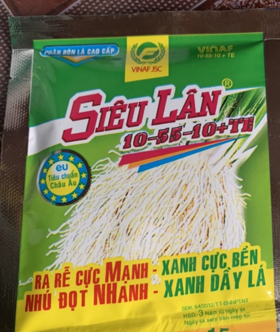 Phân bón siêu lân 10-55-10 kích rễ, làm dày lá