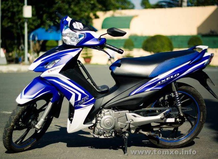 Tem trùm axelo sọc xanh trắng nhám