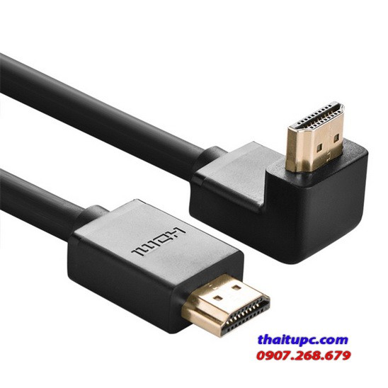 Cáp HDMI 3 Mét tròn, bẻ góc 90 độ Ugreen 10122