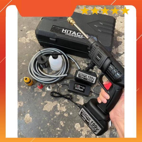 [BẢO HÀNH 12 THÁNG] MÁY RỬA XE HITACHI 199V PIN SẠC CỰC MẠNH