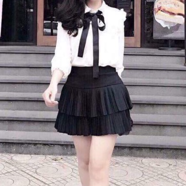 ( VIDEO KÈM ẢNH THẬT) CHÂN VÁY NGẮN 2 TẦNG DẬP LY HÀN QUỐC CỰC CAHATS, PHUONGMART