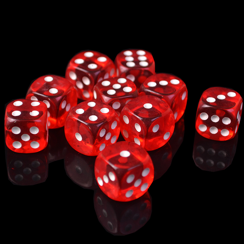 [HCM]COMBO 5 XÍ NGẦU ĐỎ TRONG SUỐT (TRANSPARENT DICE)